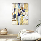 SeaCruise by Lori Dubois on GIANT ART - beige geometric shapes angled black lines