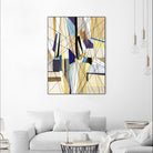 SeaCruise by Lori Dubois on GIANT ART - beige geometric shapes angled black lines