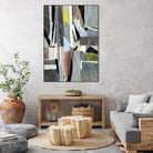 OceanRain by Lori Dubois on GIANT ART - pink geometric ton neutre