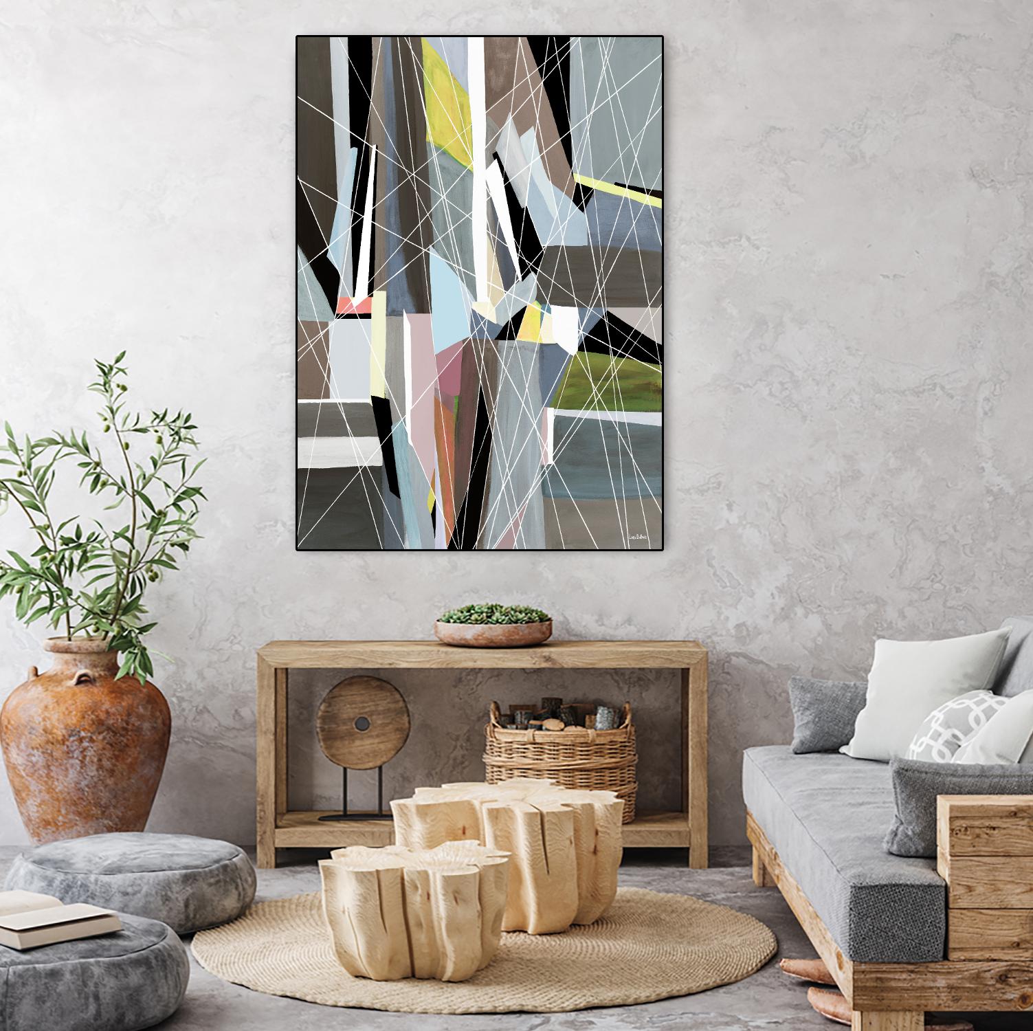 OceanRain by Lori Dubois on GIANT ART - pink geometric ton neutre