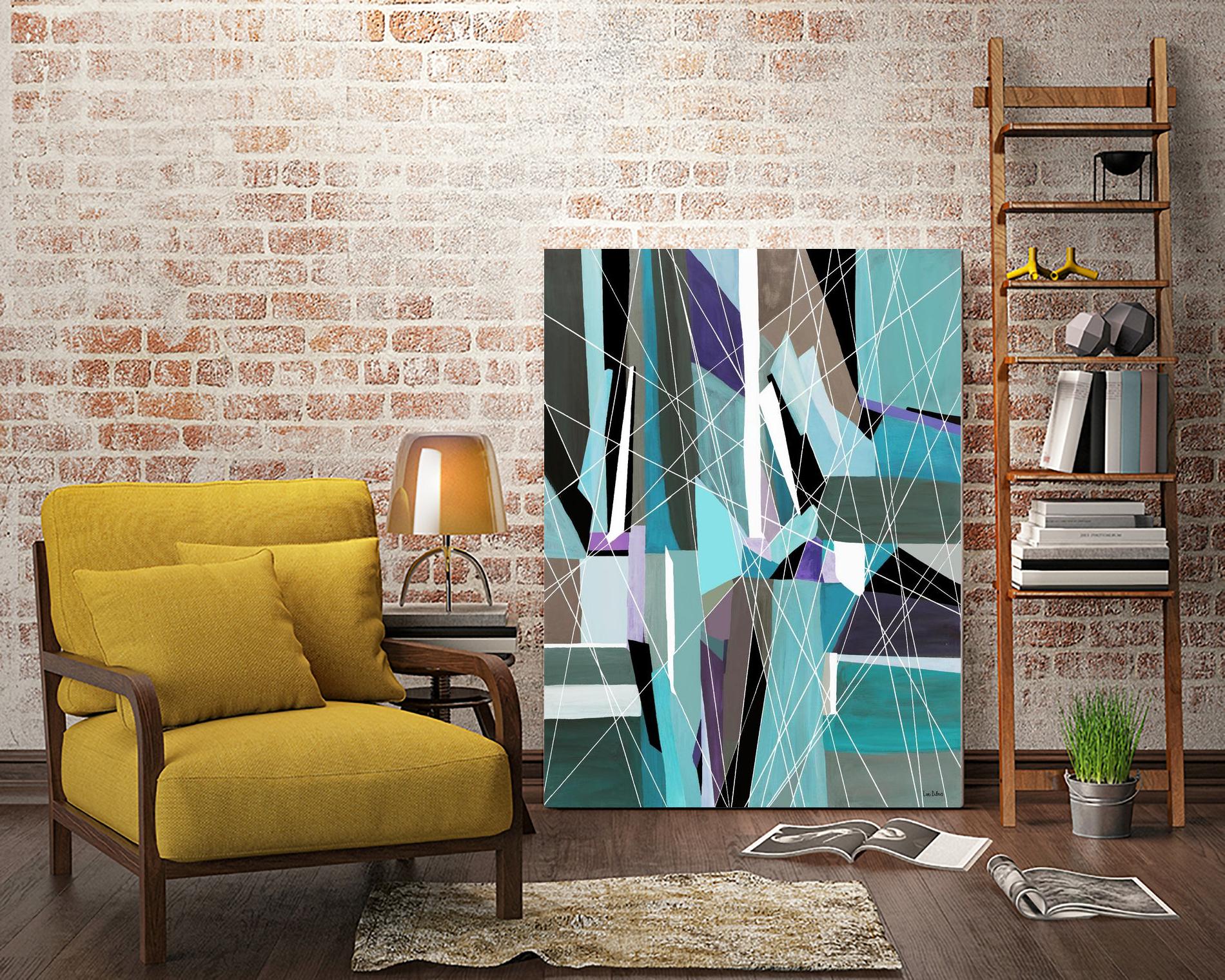 AquaGlass by Lori Dubois on GIANT ART - green linear aqua