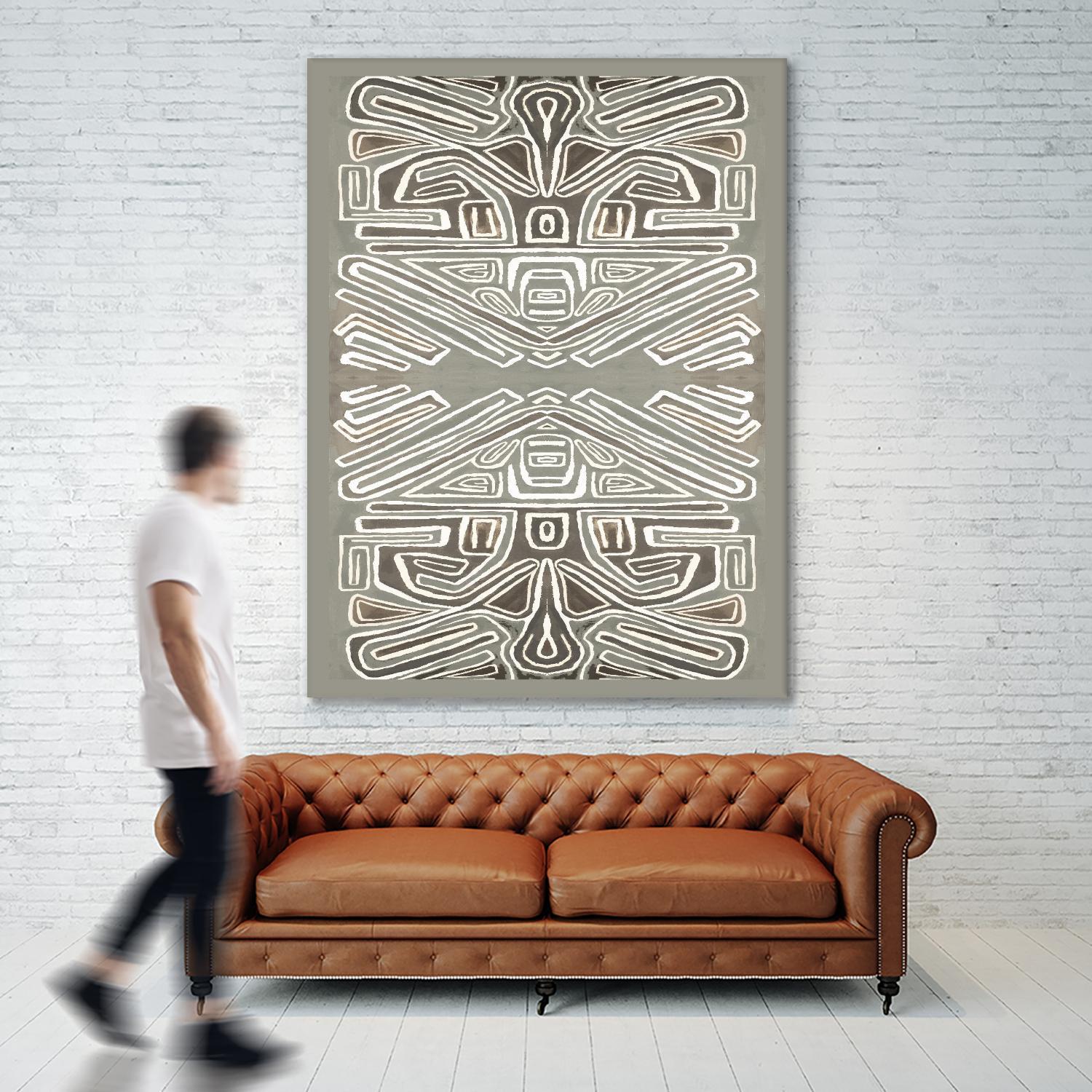Phoenix-II by Lori Dubois on GIANT ART - white patterns gray border