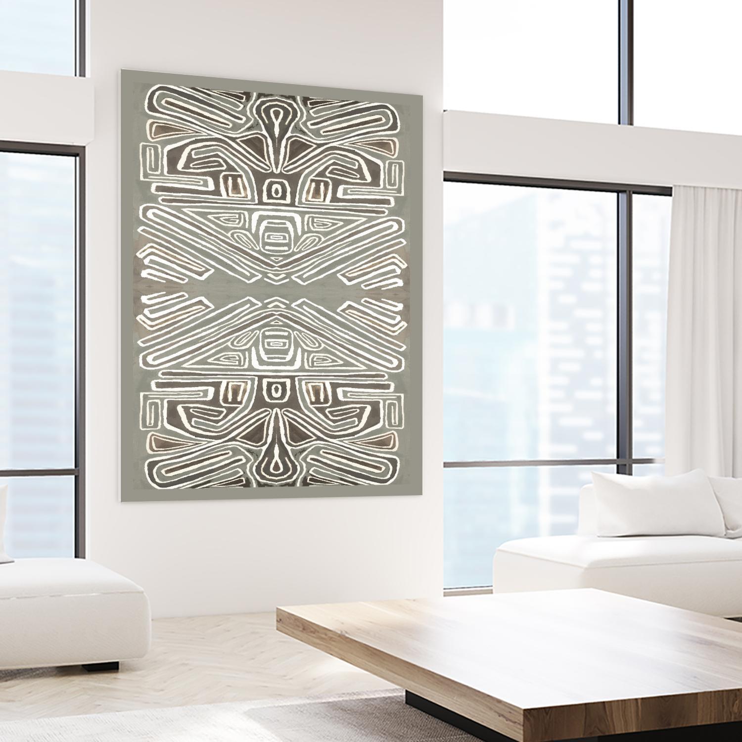 Phoenix-II by Lori Dubois on GIANT ART - white patterns gray border