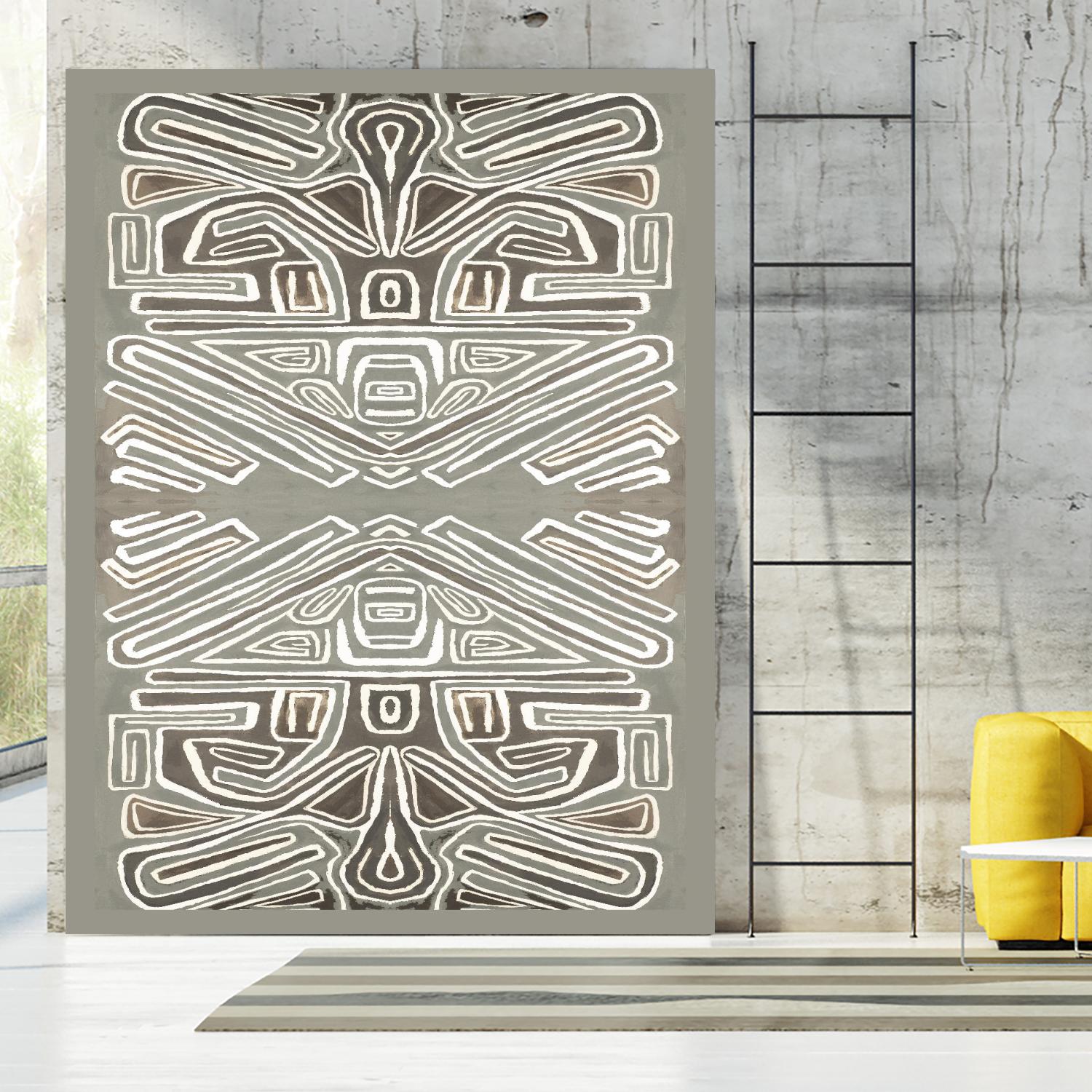 Phoenix-II by Lori Dubois on GIANT ART - white patterns gray border