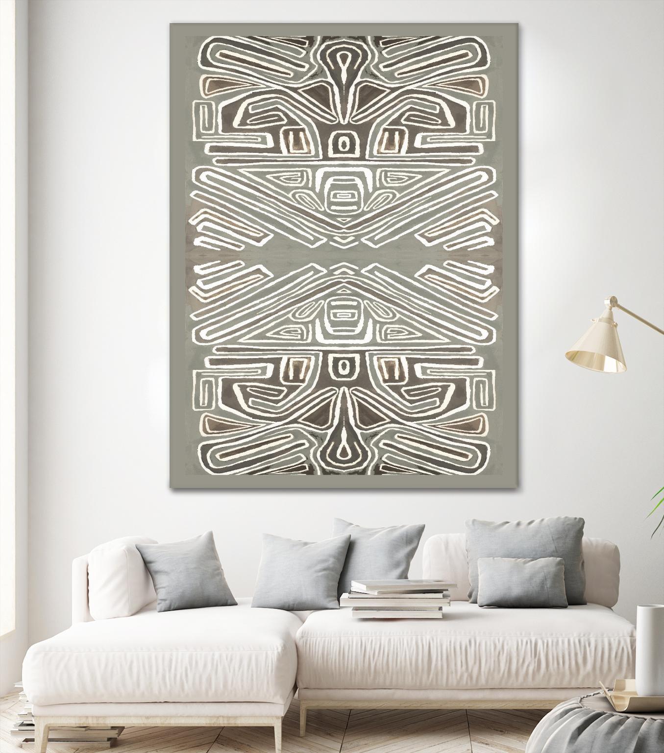 Phoenix-II by Lori Dubois on GIANT ART - white patterns gray border