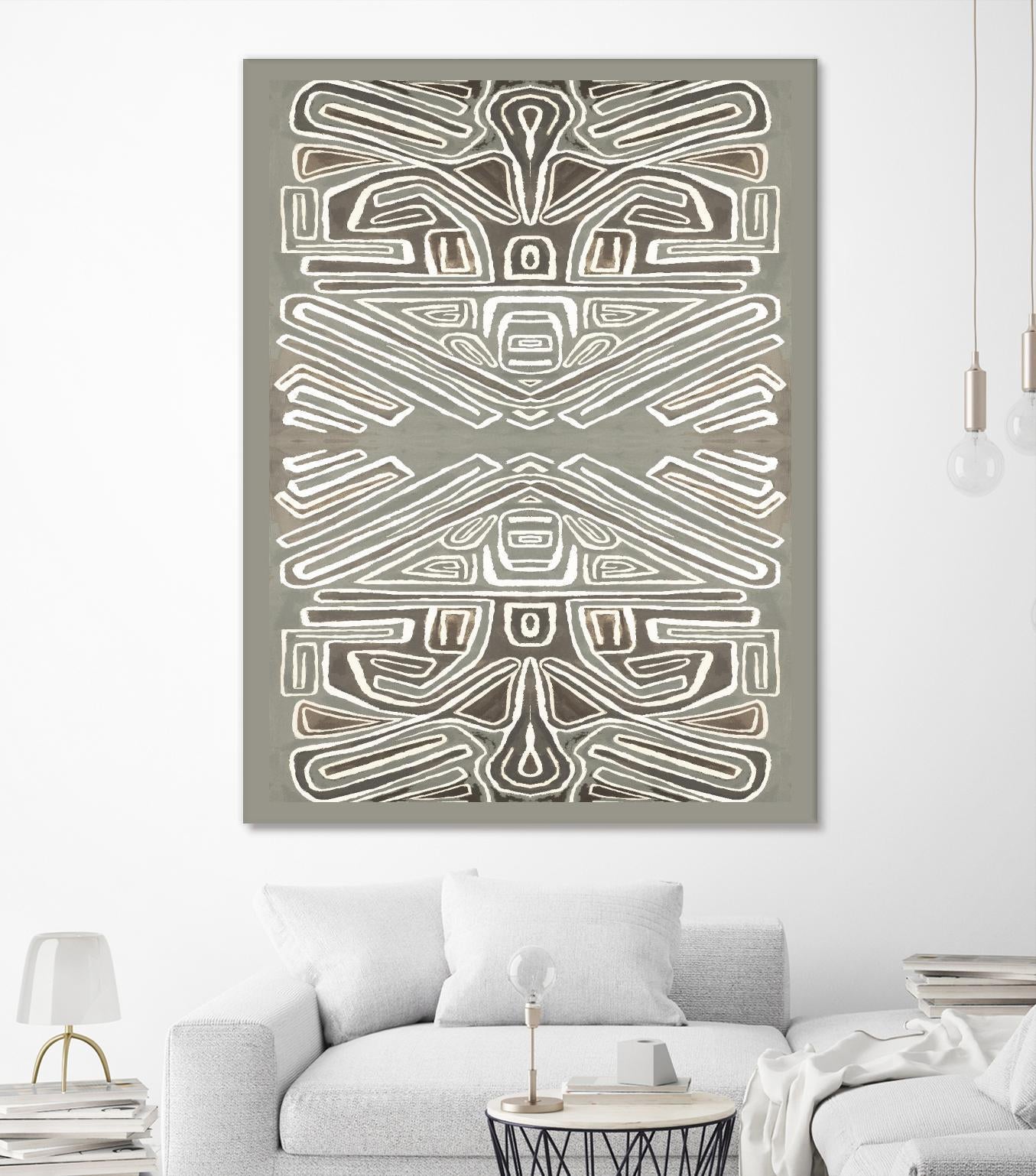Phoenix-II by Lori Dubois on GIANT ART - white patterns gray border