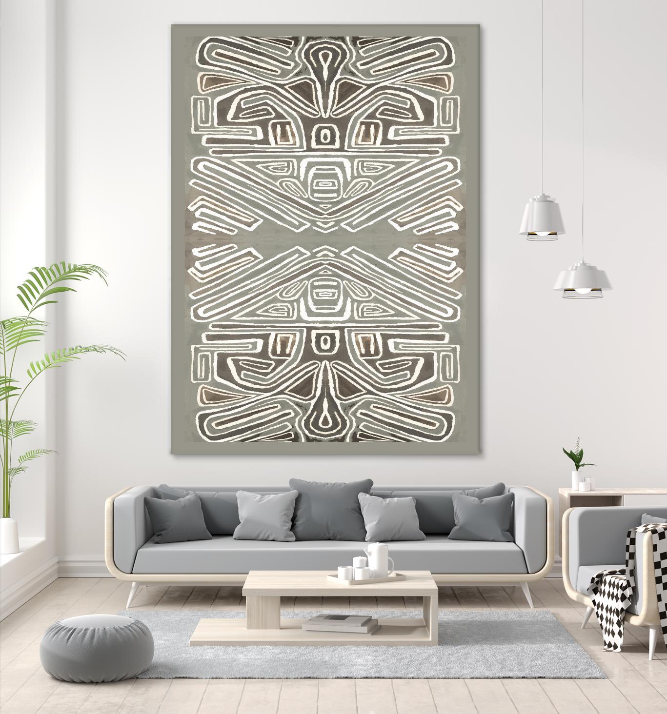 Phoenix-II by Lori Dubois on GIANT ART - white patterns gray border
