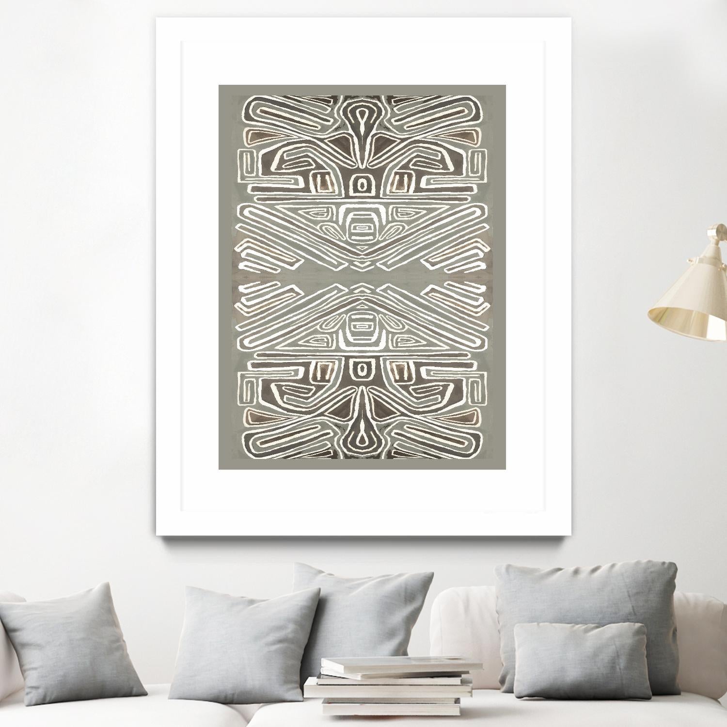 Phoenix-II by Lori Dubois on GIANT ART - white patterns gray border