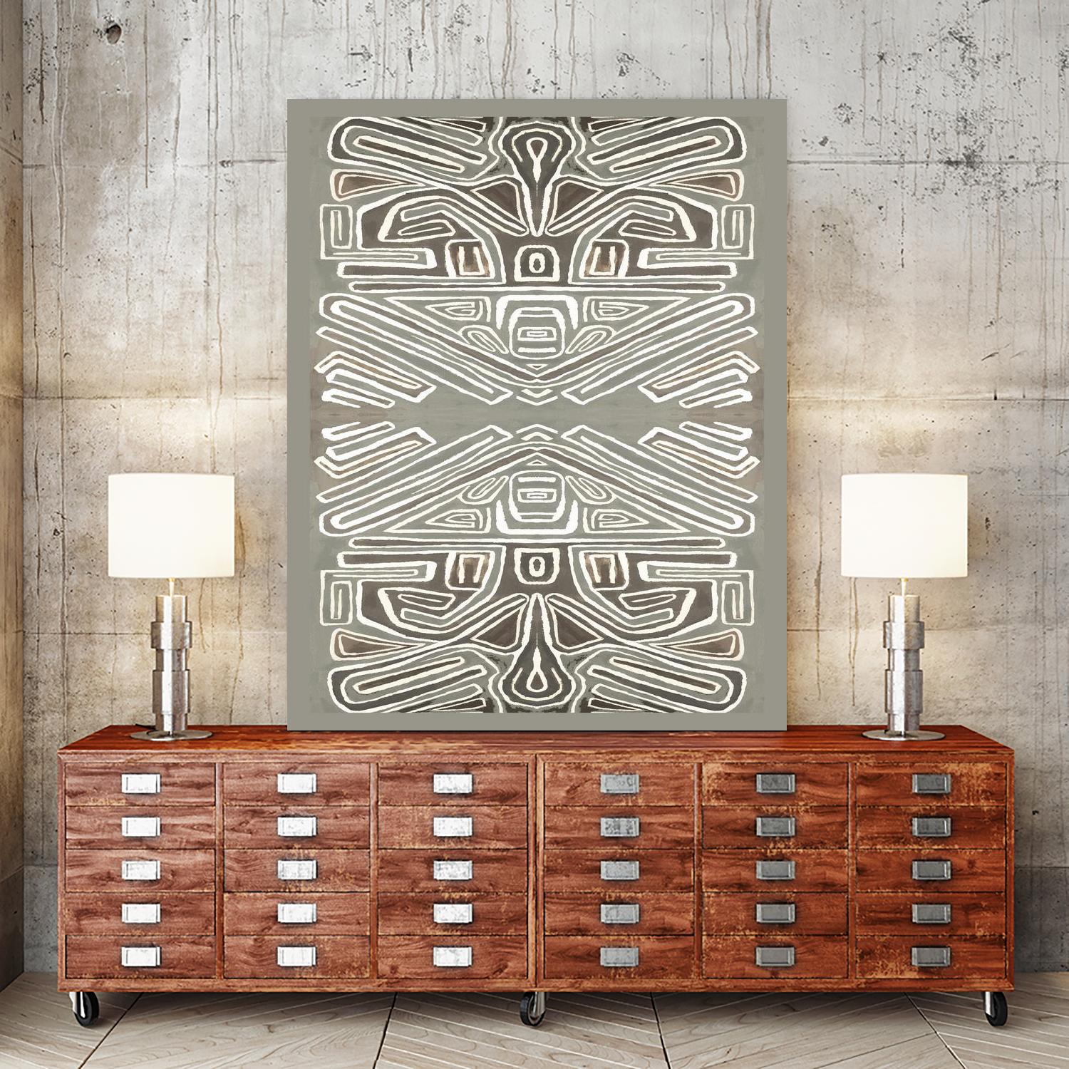 Phoenix-II by Lori Dubois on GIANT ART - white patterns gray border