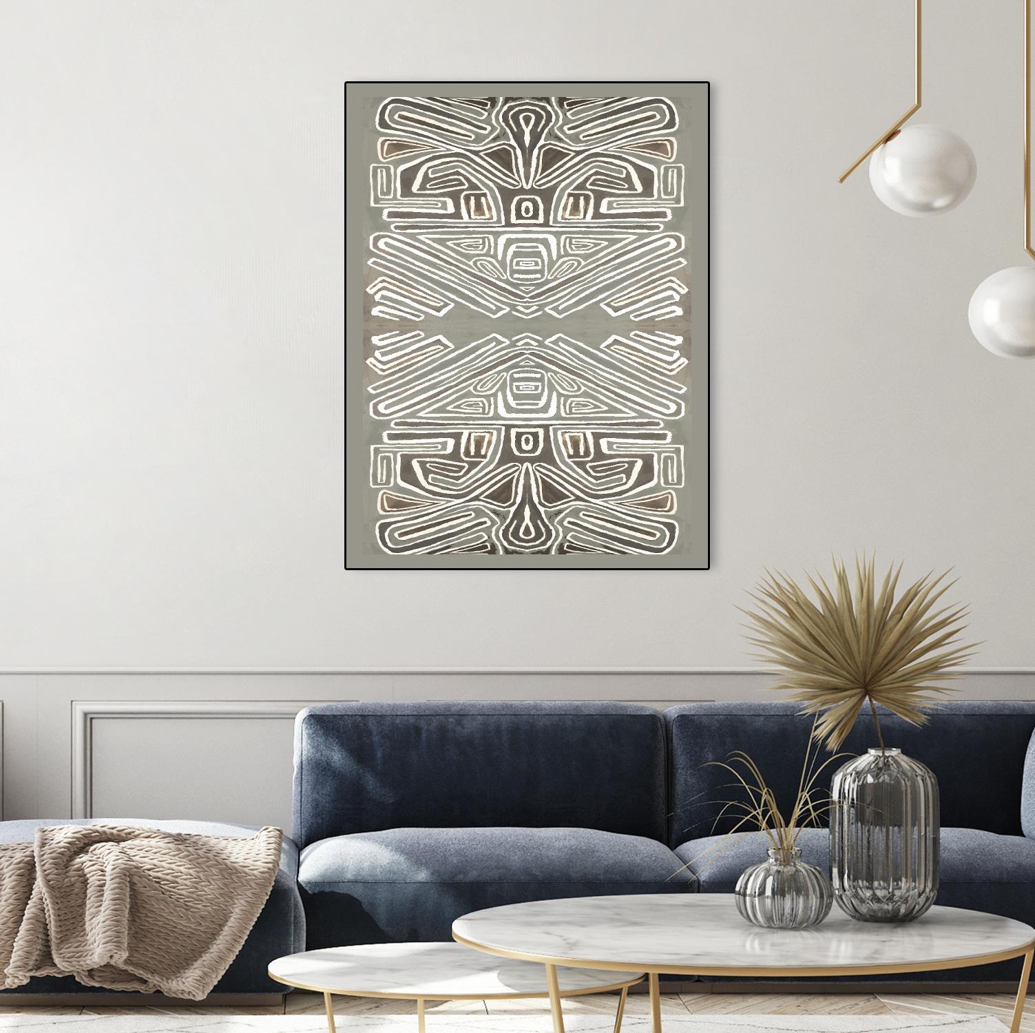 Phoenix-II by Lori Dubois on GIANT ART - white patterns gray border