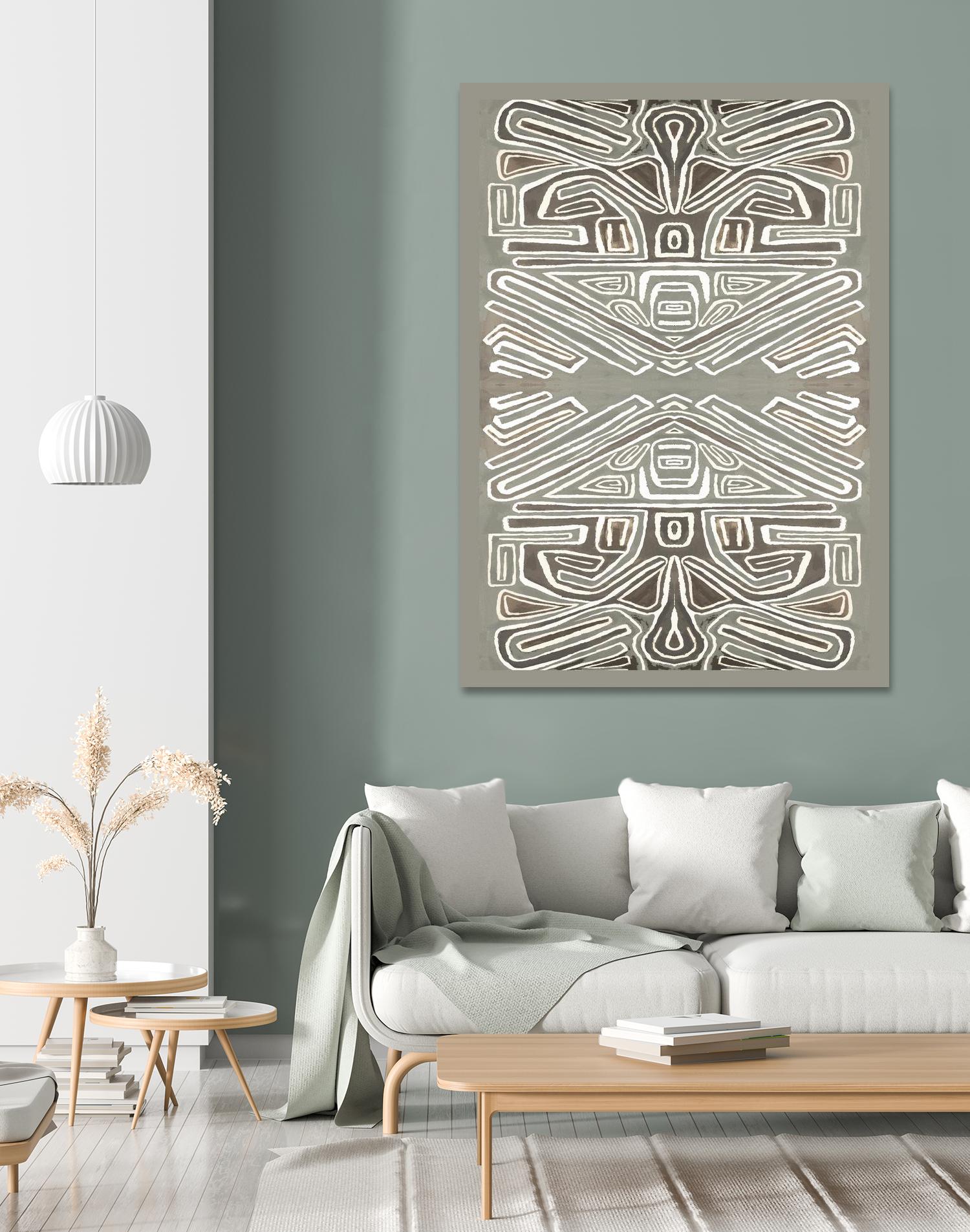 Phoenix-II by Lori Dubois on GIANT ART - white patterns gray border
