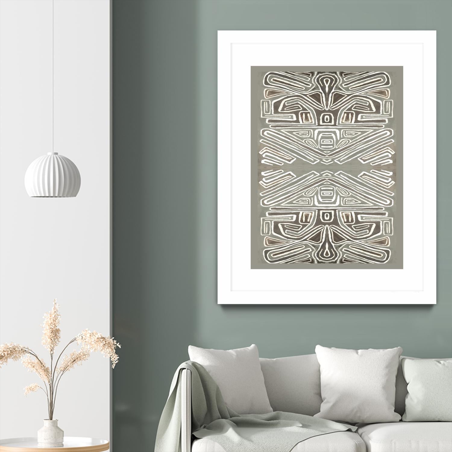 Phoenix-II by Lori Dubois on GIANT ART - white patterns gray border