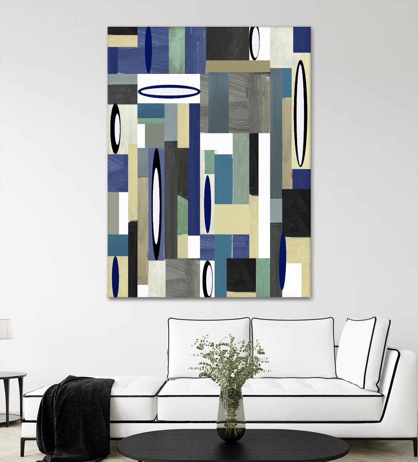 MercuryBlue-II by Lori Dubois on GIANT ART - blue linear black & white