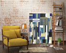 MercuryBlue-II by Lori Dubois on GIANT ART - beige linear artiste québécois