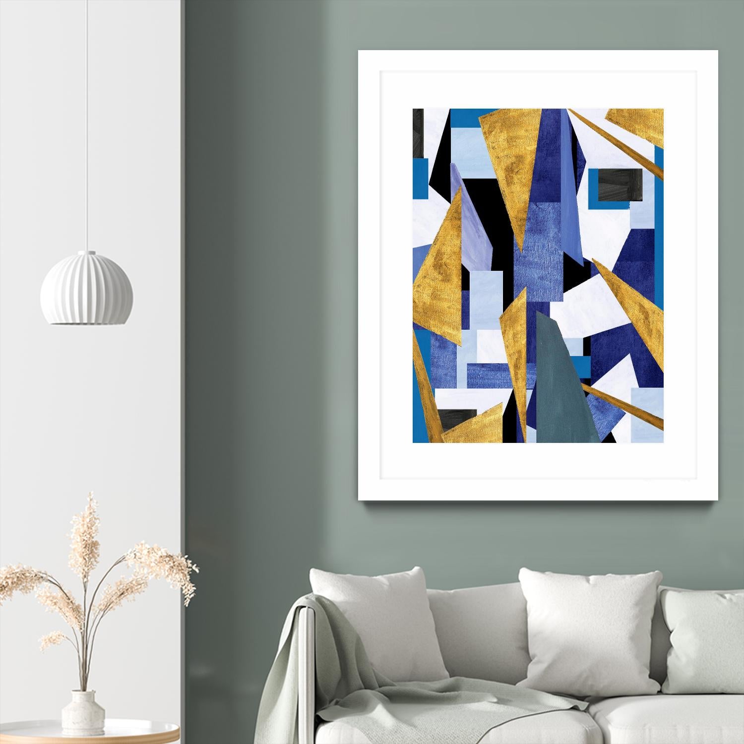 CosmicRain by Lori Dubois on GIANT ART - gold geometric black background