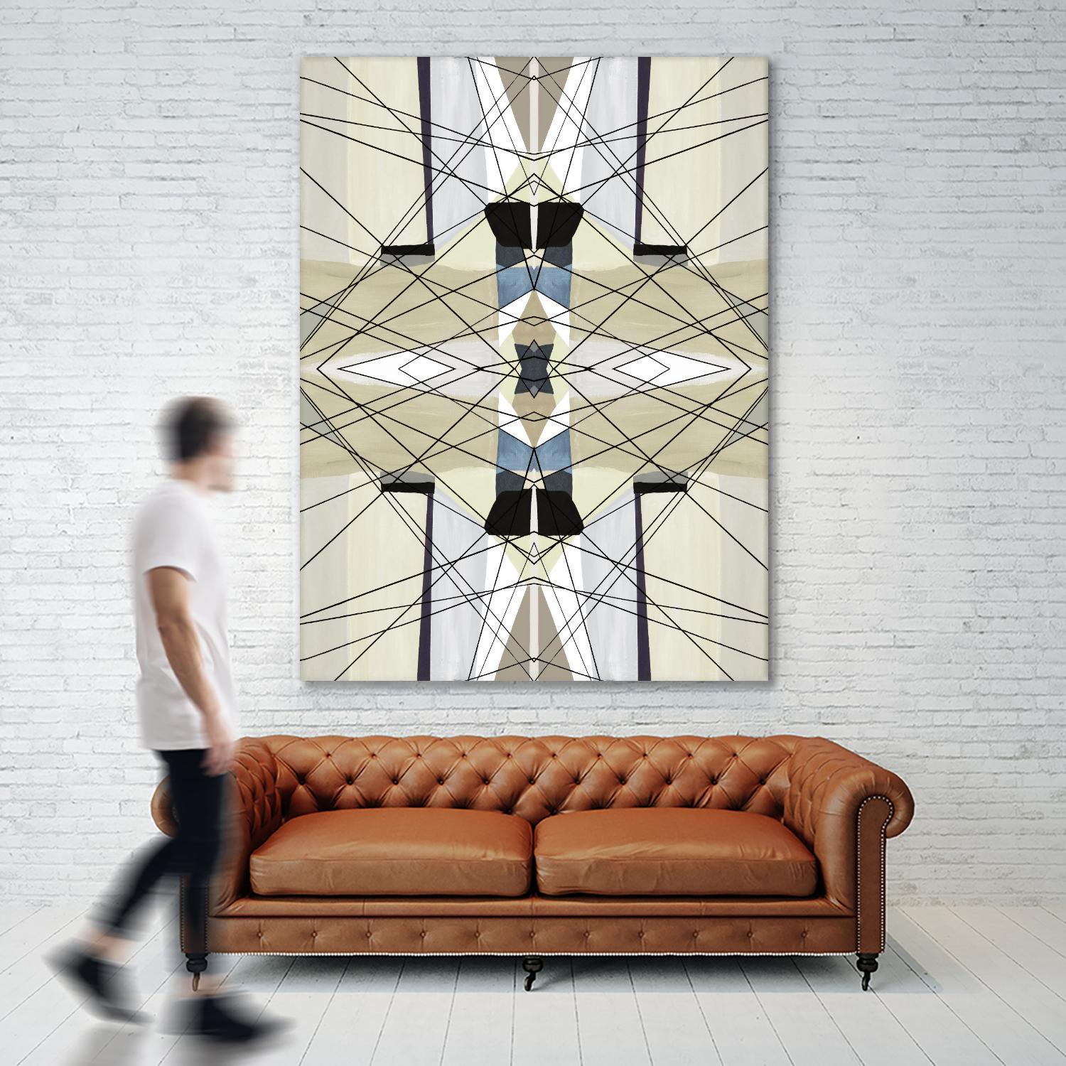 Nuance-I by Lori Dubois on GIANT ART - beige linear géométrique