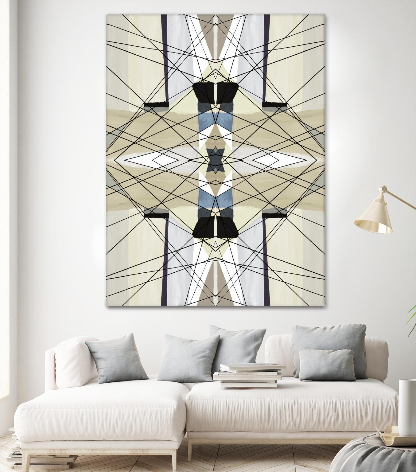 Nuance-I by Lori Dubois on GIANT ART - beige linear géométrique