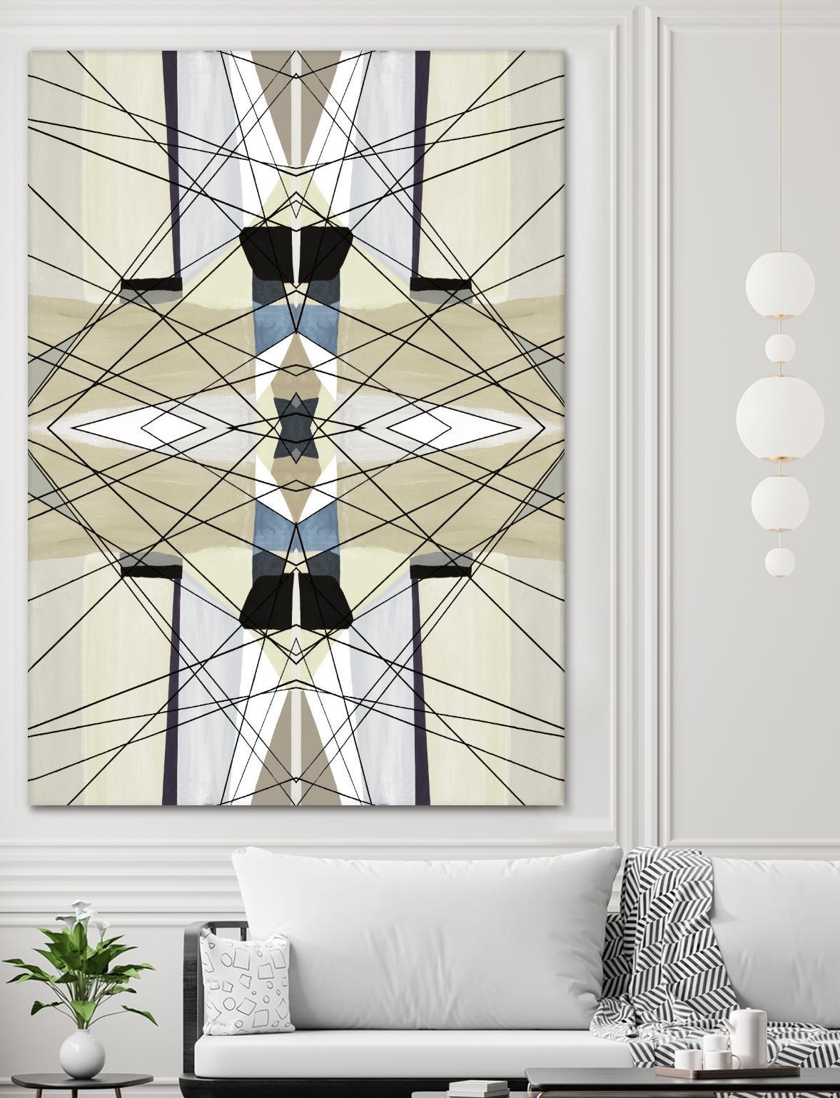 Nuance-I by Lori Dubois on GIANT ART - beige linear géométrique