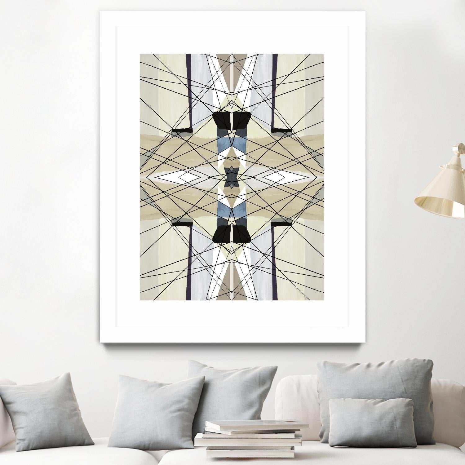 Nuance-I by Lori Dubois on GIANT ART - beige linear géométrique