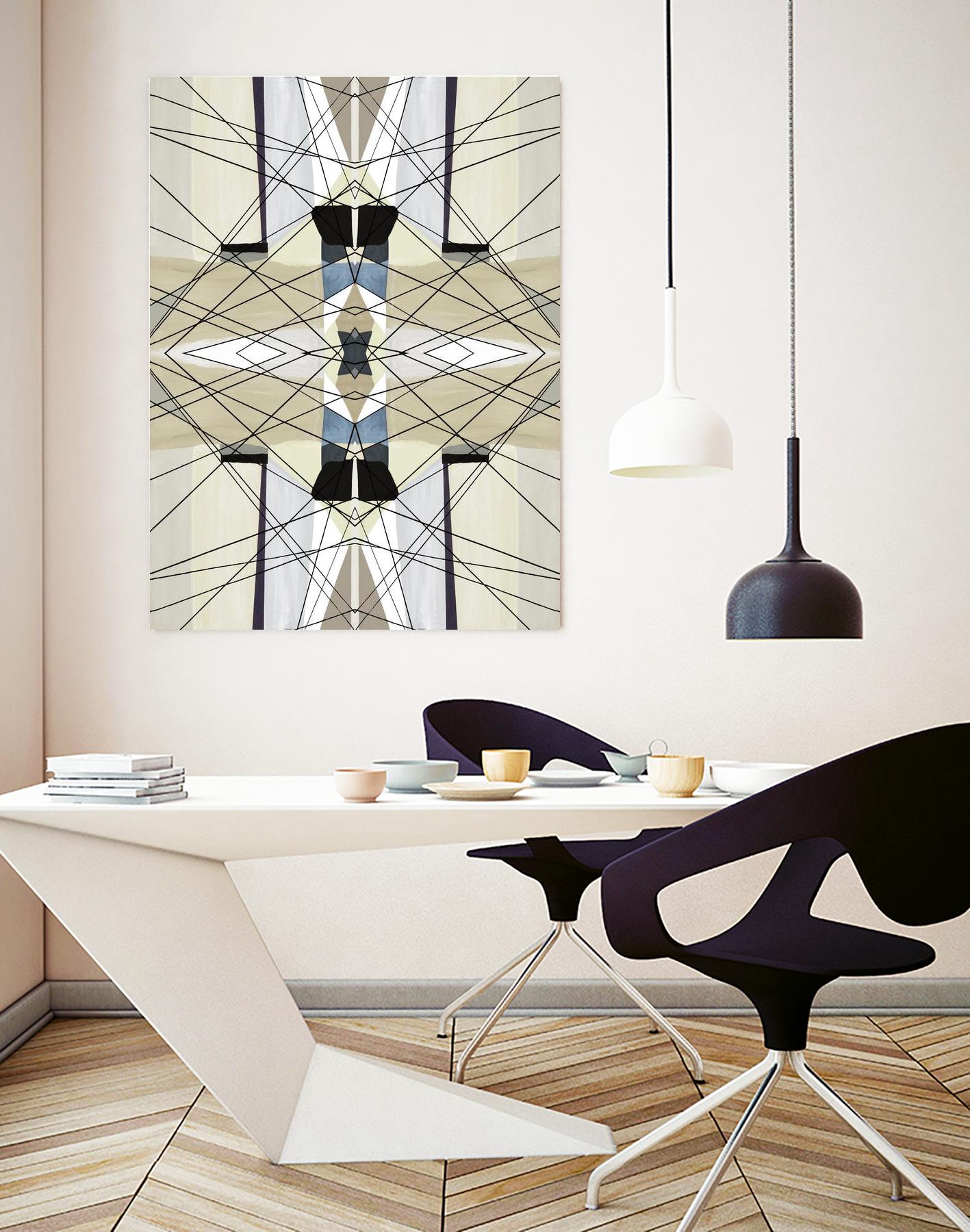 Nuance-I by Lori Dubois on GIANT ART - beige linear géométrique