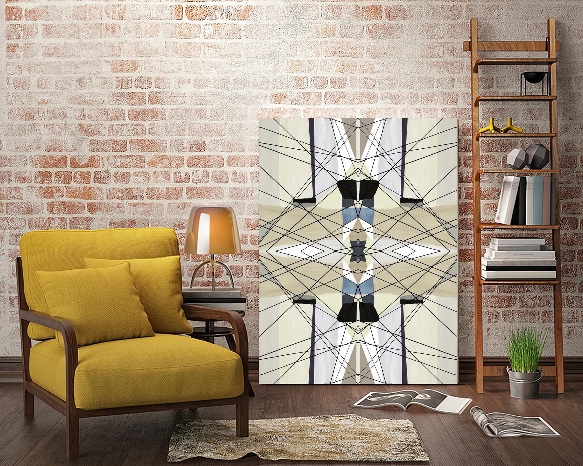 Nuance-I by Lori Dubois on GIANT ART - beige linear géométrique