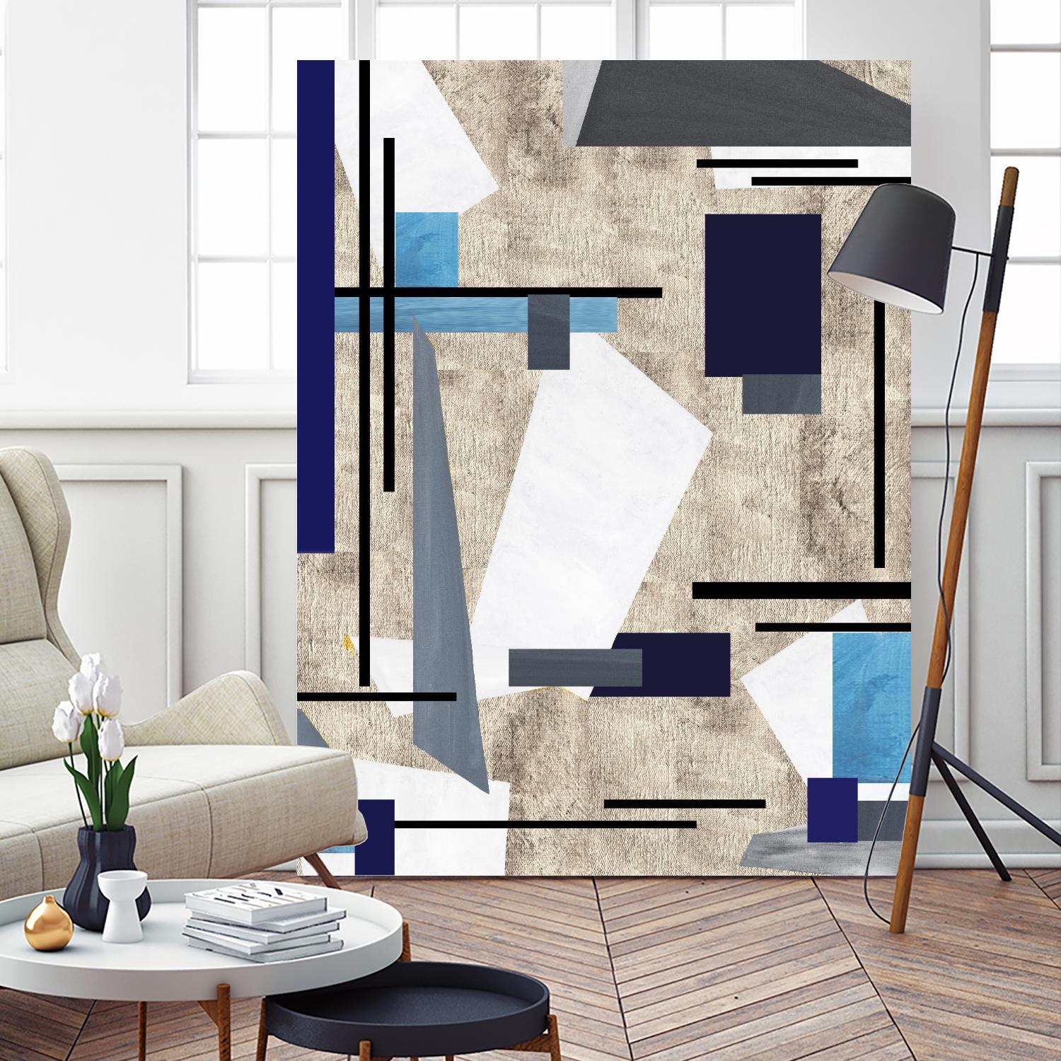 CoolPerspective-I by Lori Dubois on GIANT ART - beige linear grays