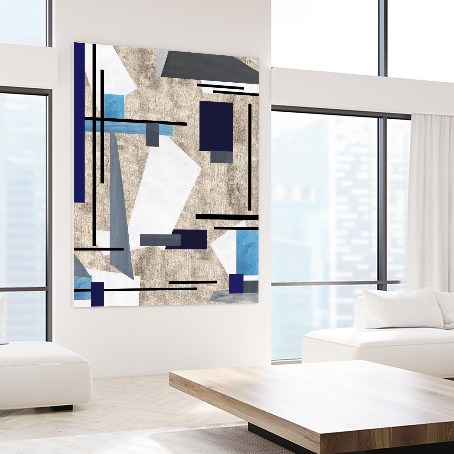 CoolPerspective-I by Lori Dubois on GIANT ART - beige linear grays