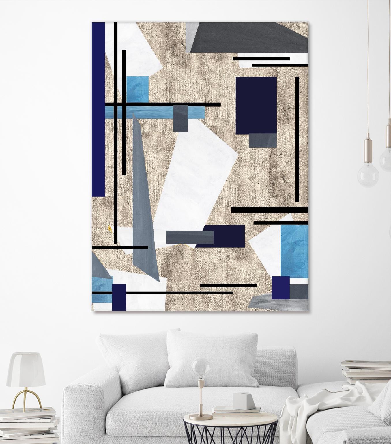 CoolPerspective-I by Lori Dubois on GIANT ART - beige linear grays