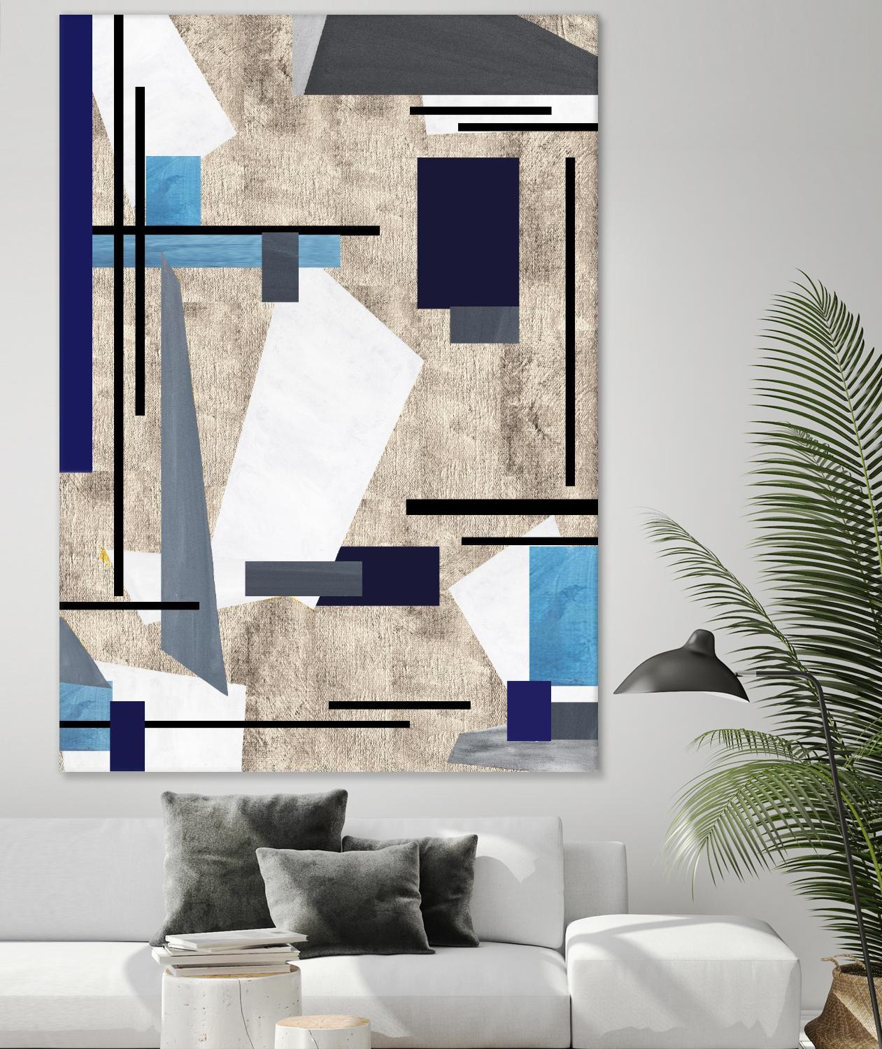 CoolPerspective-I by Lori Dubois on GIANT ART - beige linear grays