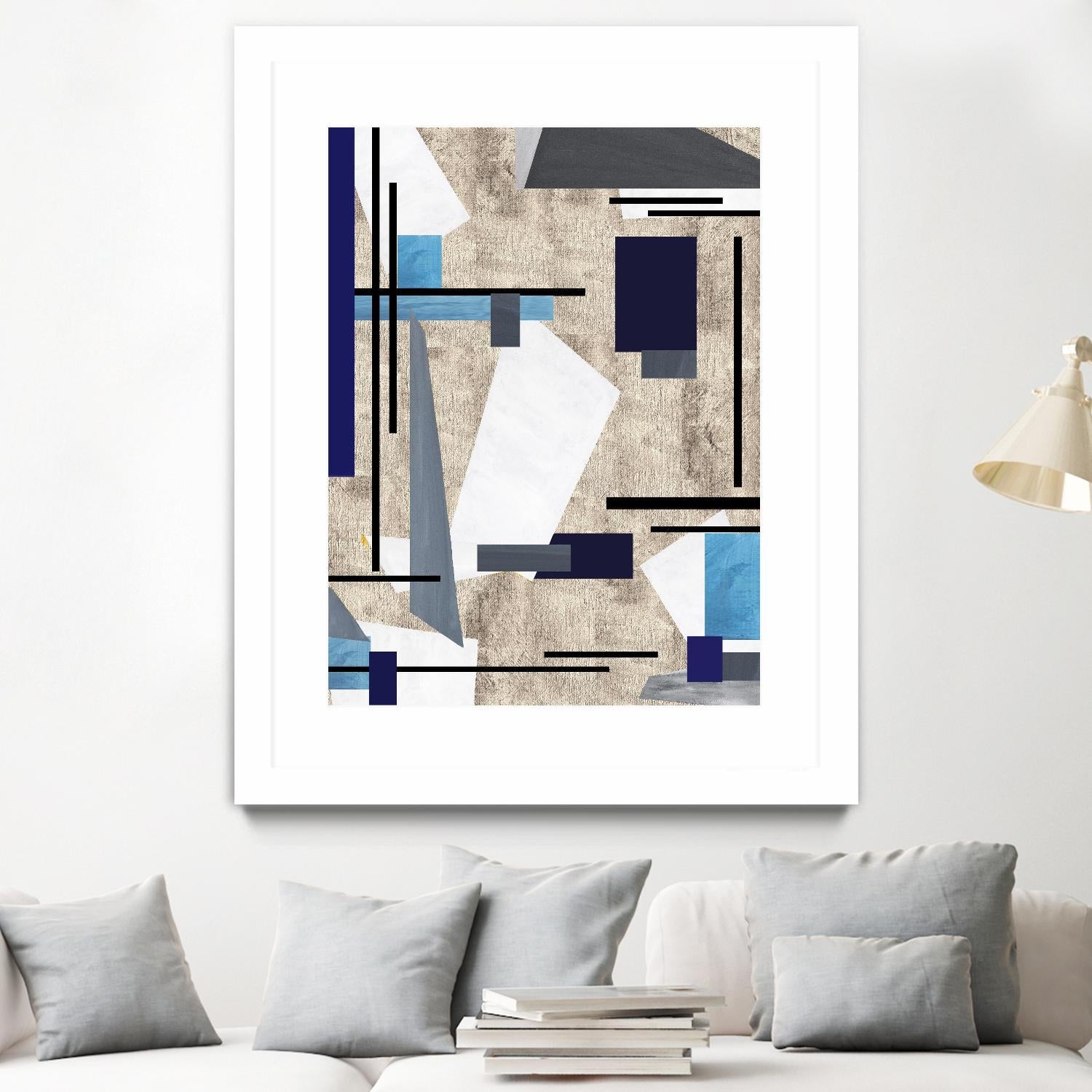 CoolPerspective-I by Lori Dubois on GIANT ART - beige linear grays