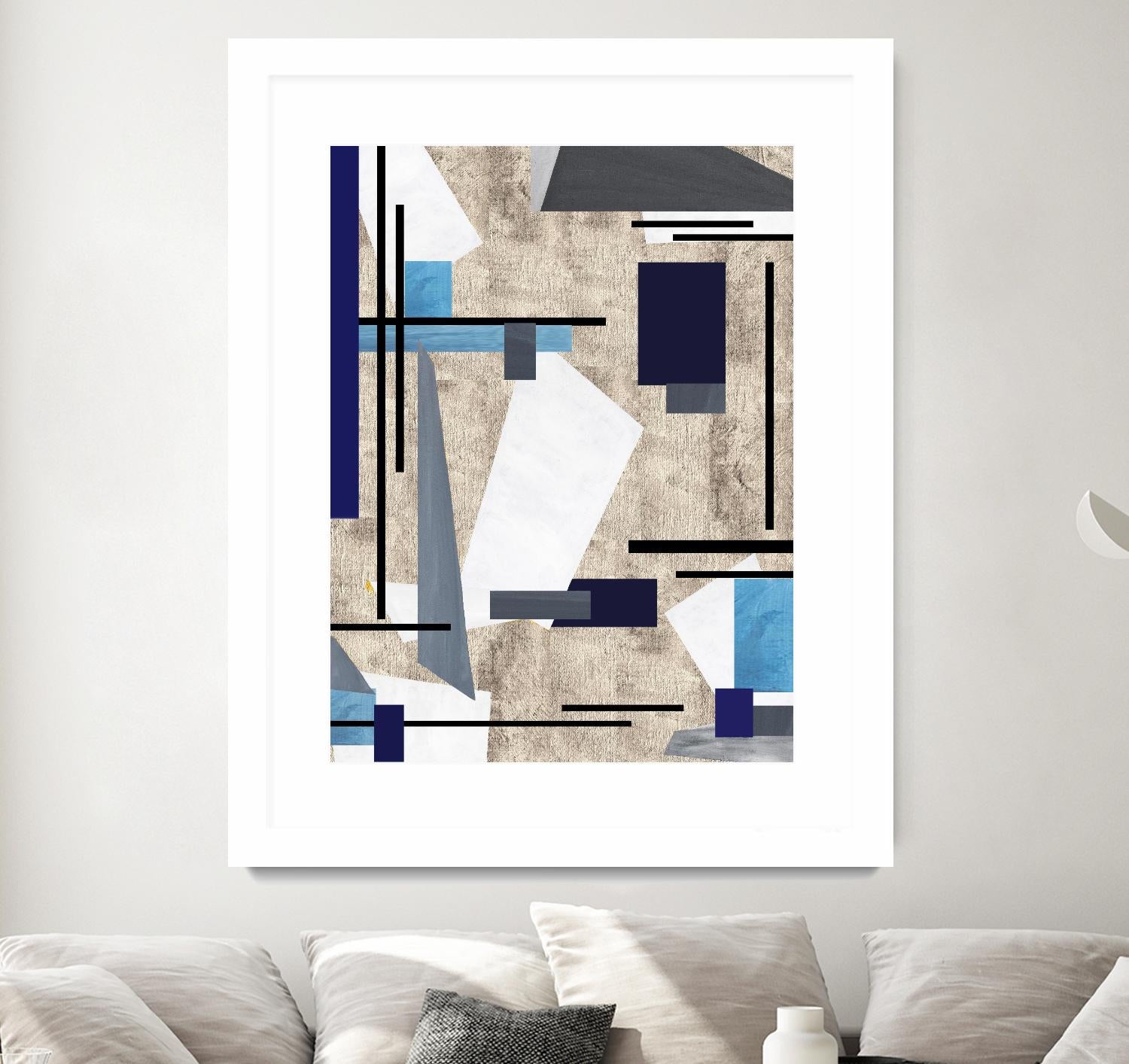 CoolPerspective-I by Lori Dubois on GIANT ART - beige linear grays