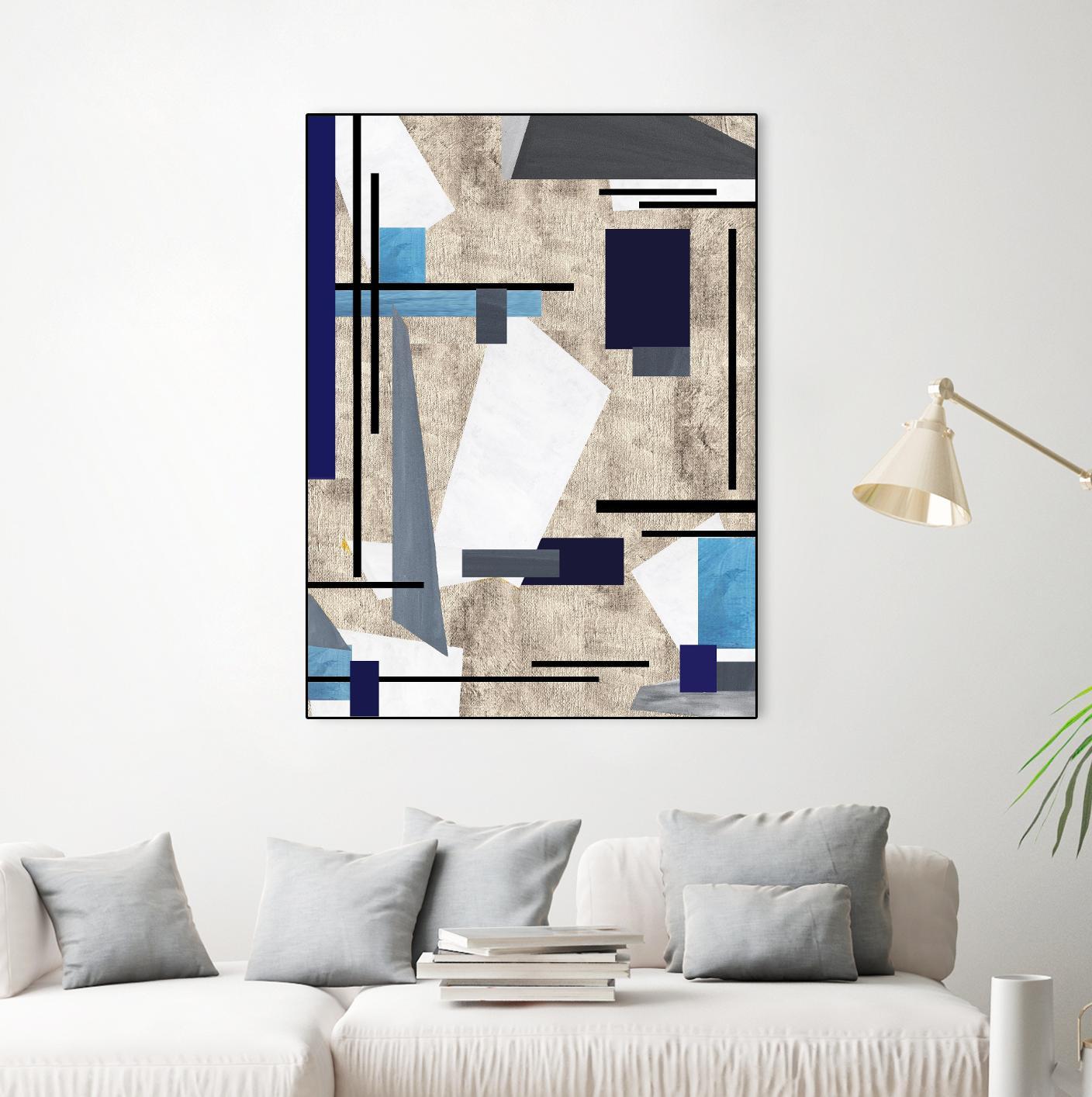 CoolPerspective-I by Lori Dubois on GIANT ART - beige linear grays