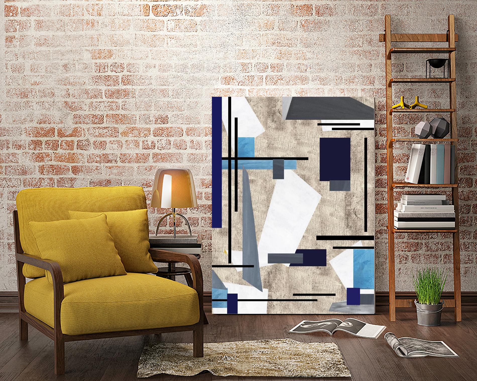 CoolPerspective-I by Lori Dubois on GIANT ART - beige linear grays