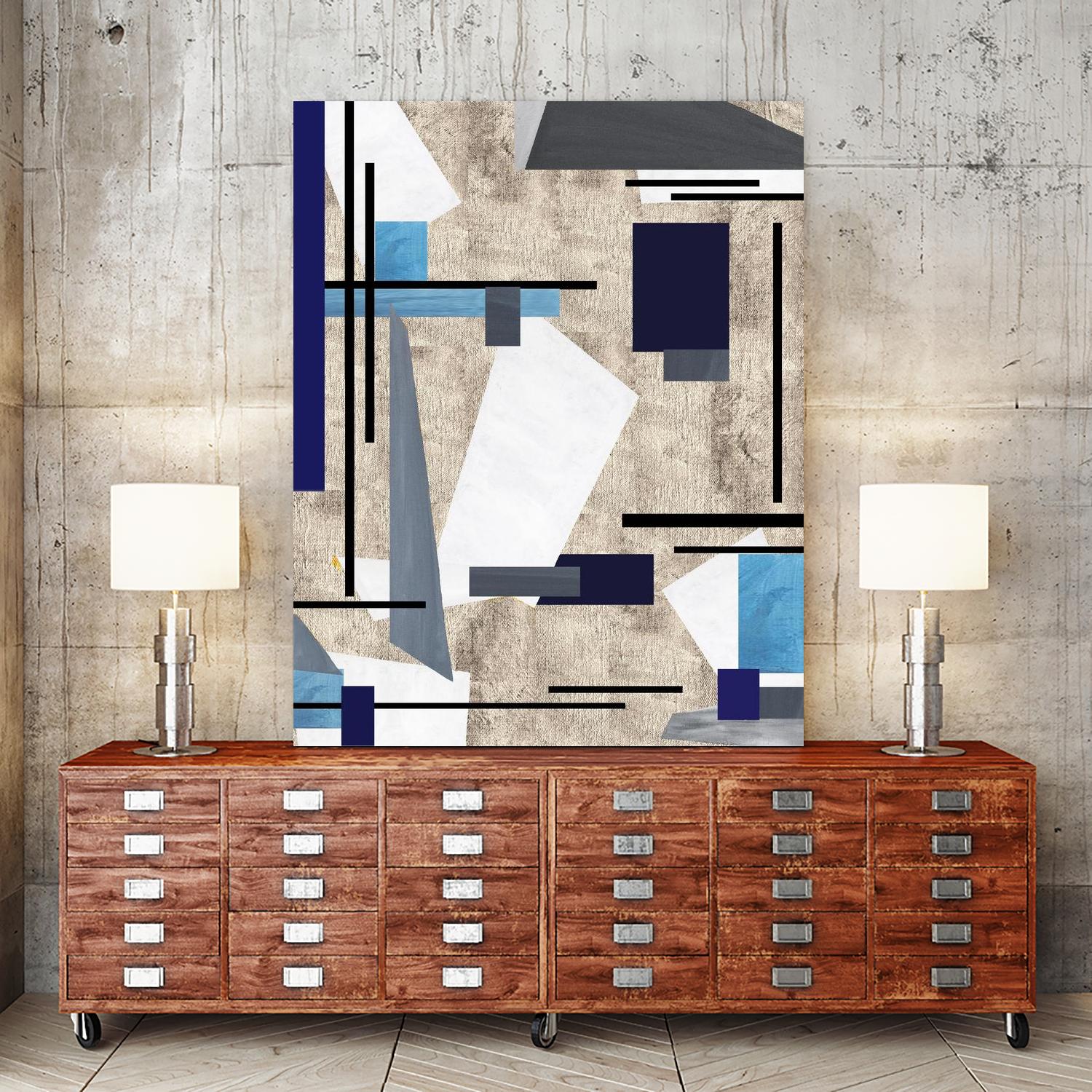 CoolPerspective-I by Lori Dubois on GIANT ART - beige linear grays