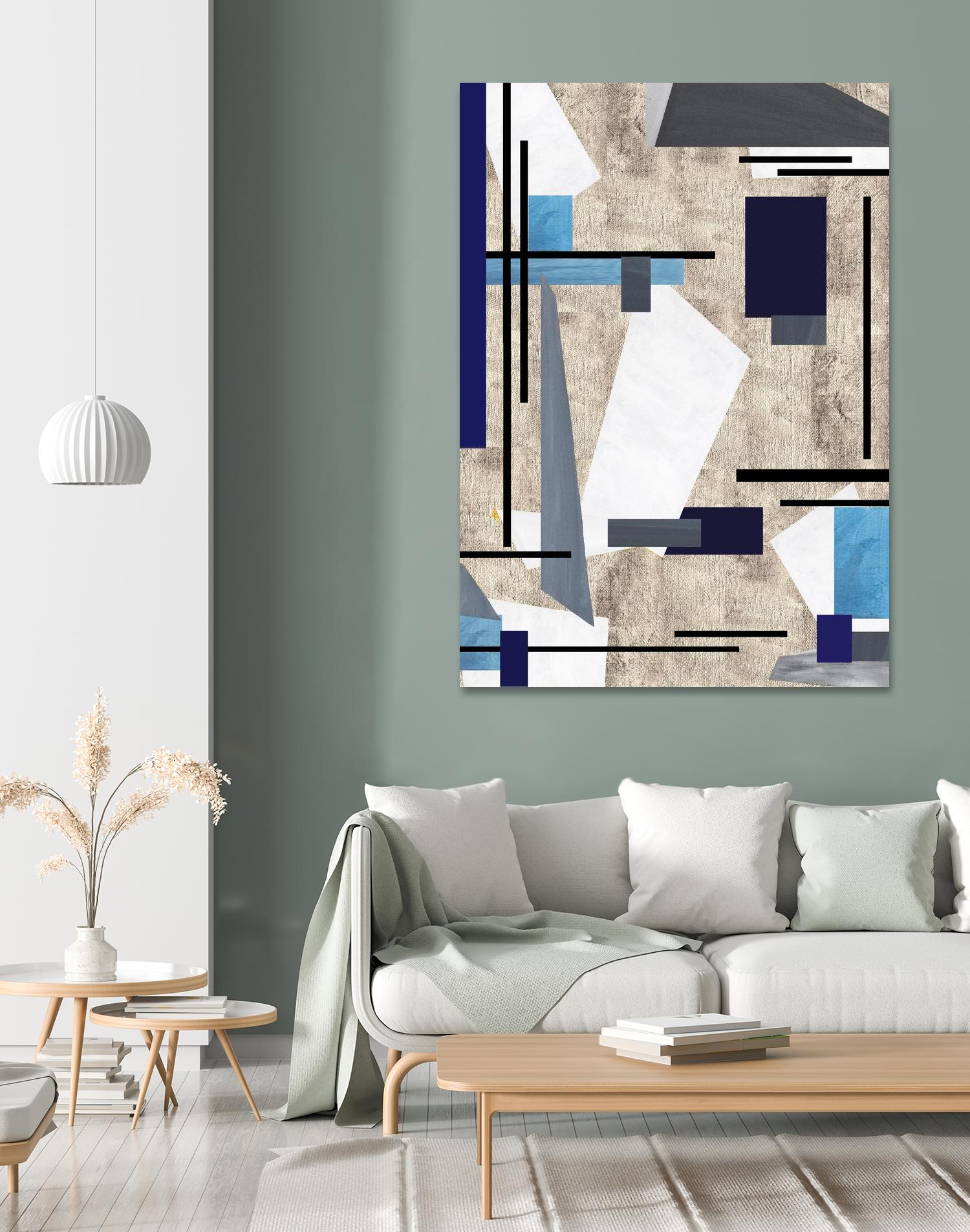 CoolPerspective-I by Lori Dubois on GIANT ART - beige linear grays