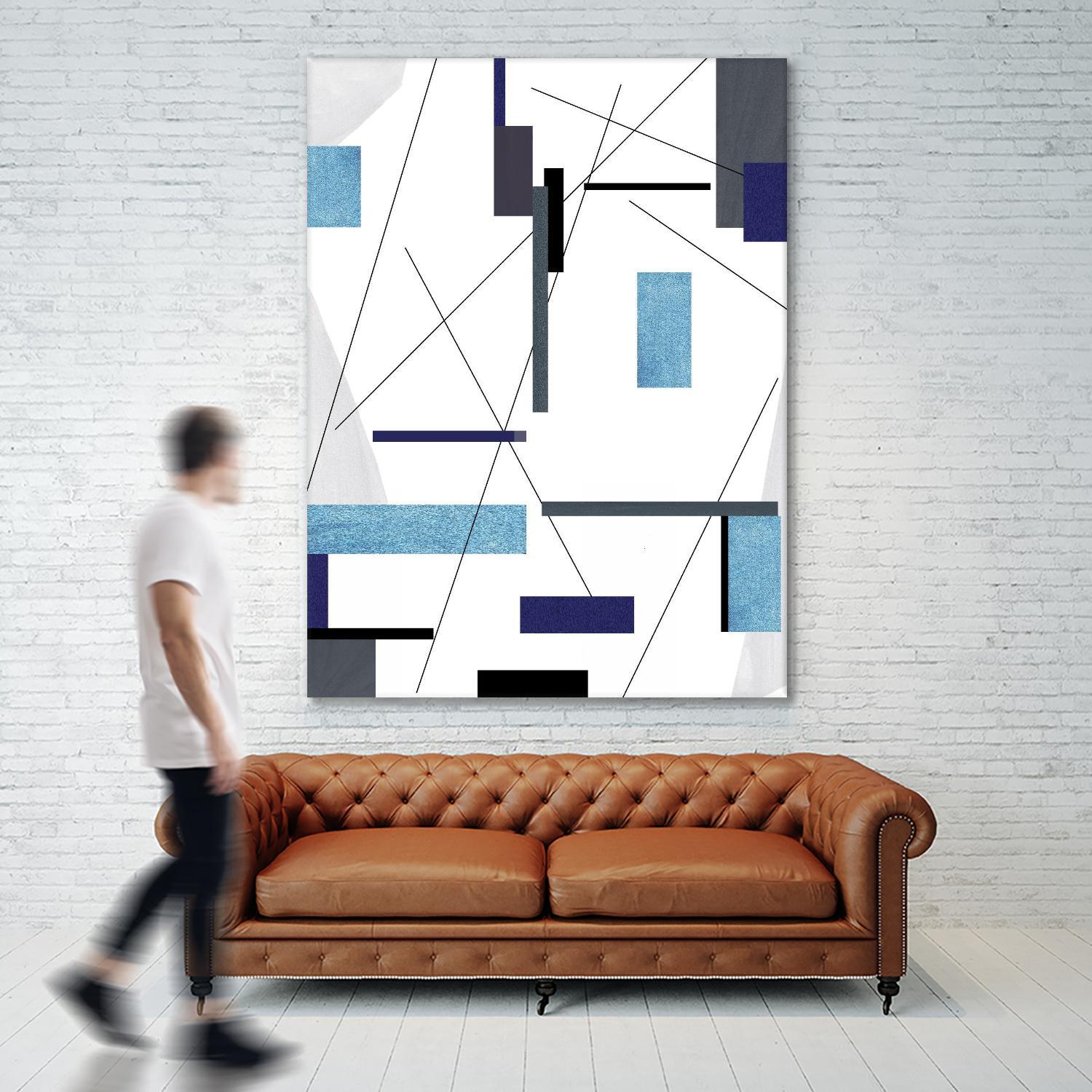 AvantGarde by Lori Dubois on GIANT ART - blue linear grays
