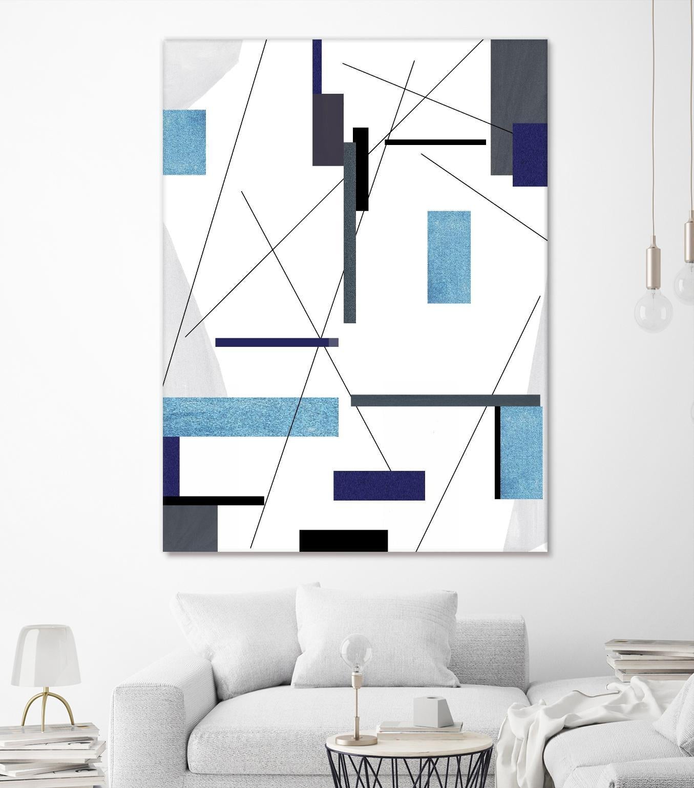 AvantGarde by Lori Dubois on GIANT ART - blue linear grays