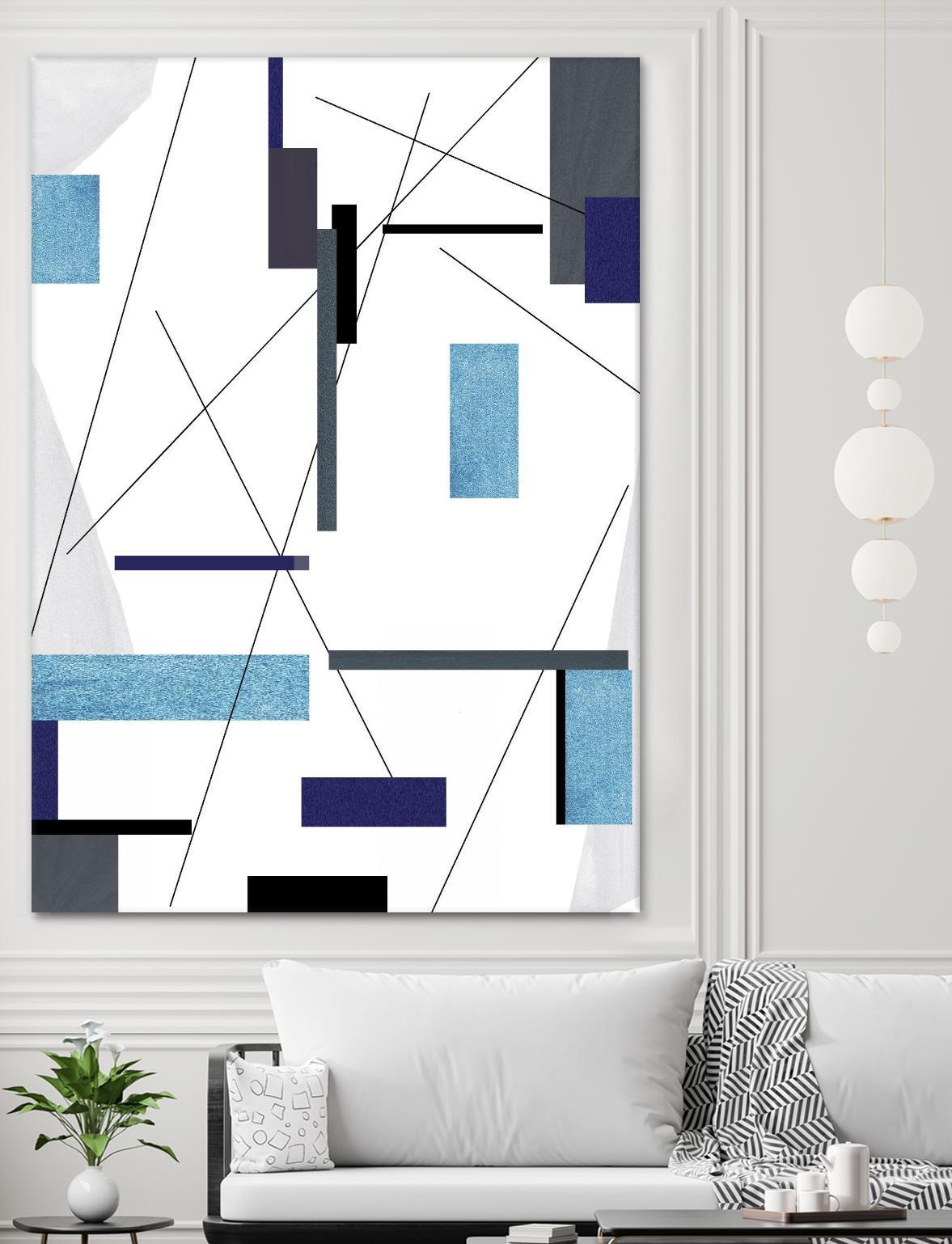 AvantGarde by Lori Dubois on GIANT ART - blue linear grays