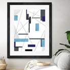 AvantGarde by Lori Dubois on GIANT ART - blue linear grays