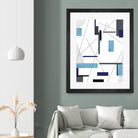 AvantGarde by Lori Dubois on GIANT ART - blue linear grays