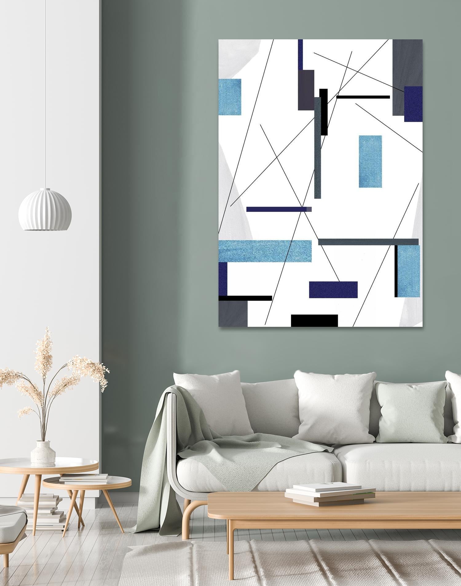 AvantGarde by Lori Dubois on GIANT ART - blue linear grays
