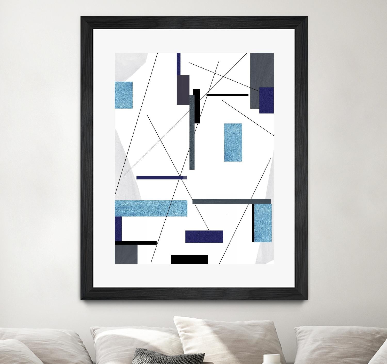 AvantGarde by Lori Dubois on GIANT ART - blue linear grays