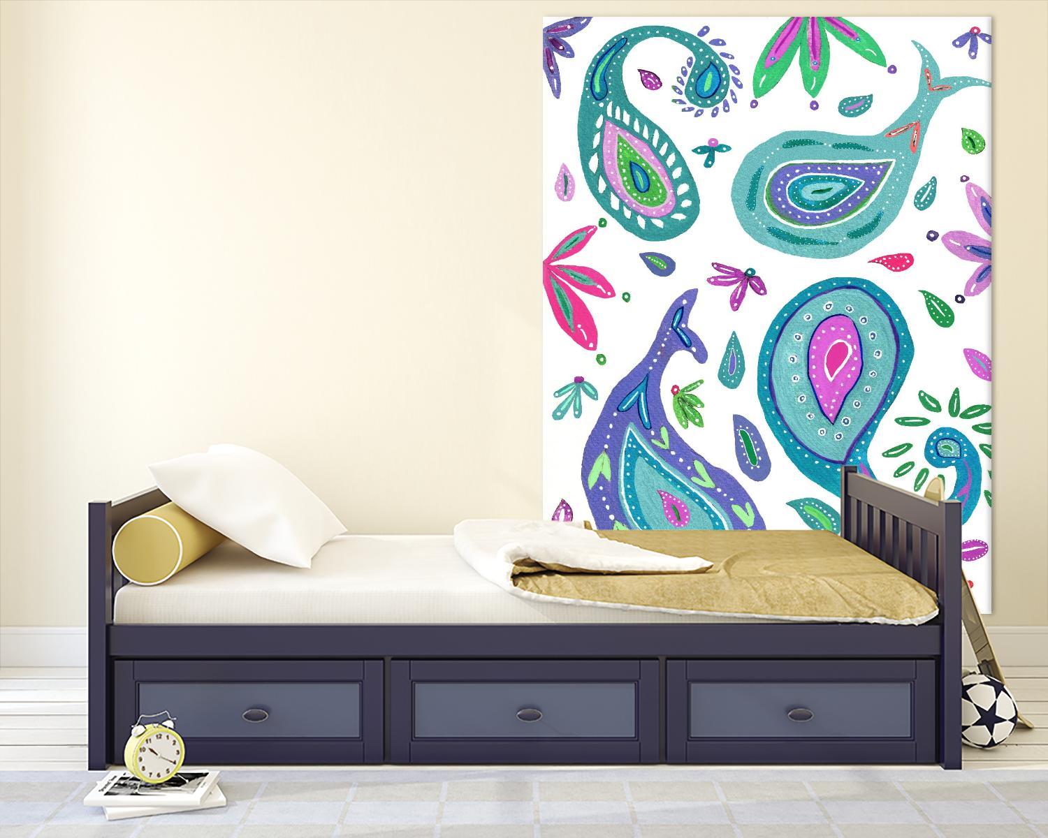 Jazzy by Lori Dubois on GIANT ART - aqua floral aqua