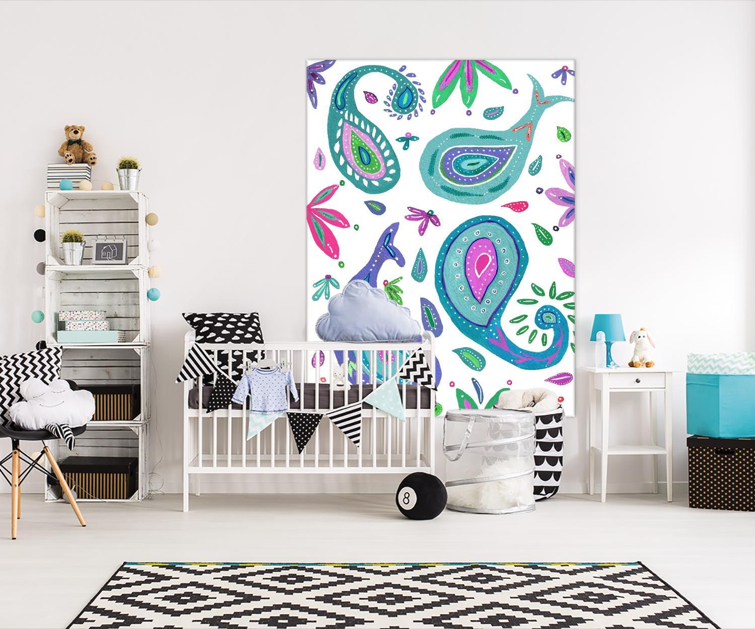 Jazzy by Lori Dubois on GIANT ART - aqua floral aqua