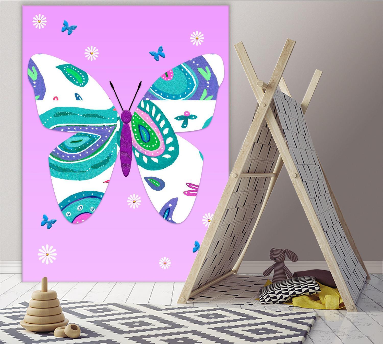 ModernButterfly-V - Lav by Lori Dubois on GIANT ART - pink art for kids doux