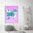 ModernButterfly-V - Lav by Lori Dubois on GIANT ART - pink art for kids doux