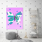 ModernButterfly-V - Lav by Lori Dubois on GIANT ART - pink art for kids doux