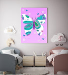 ModernButterfly-V - Lav by Lori Dubois on GIANT ART - pink art for kids doux