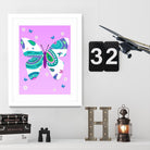 ModernButterfly-V - Lav by Lori Dubois on GIANT ART - pink art for kids doux
