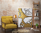 Mocha Latte -Gold - 1 by Lori Dubois on GIANT ART - gold linear artistes du québec